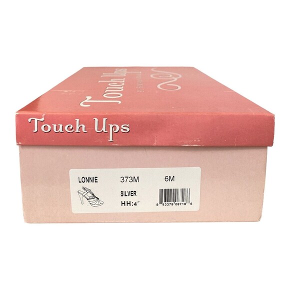 TOUCH UPS Size 6 Adjustable Strap Platform Heels Slingback Sandal Silver Evening - Picture 2 of 10